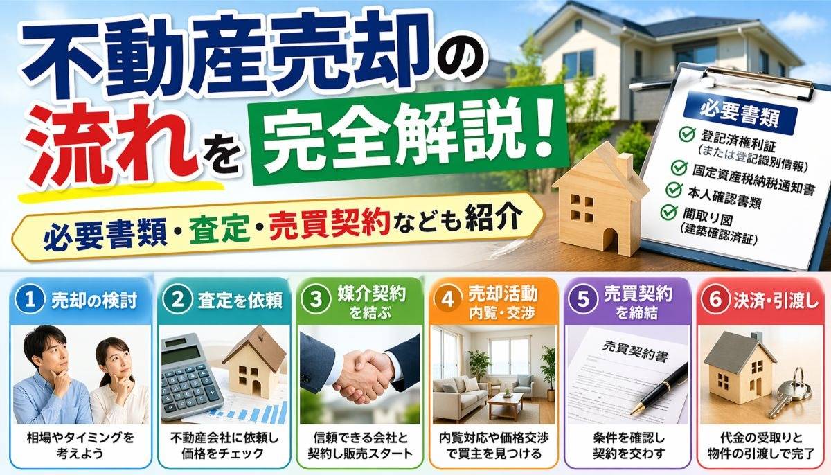 不動産売却の流れを完全解説!必要書類・査定・売買契約なども紹介